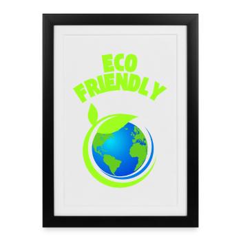 Eco Leaf Earth Graphic - Framed poster (27 × 37 cm) - black - Front