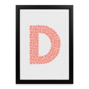 D, comme Chéri – une lettre qui touche - Affiche encadrée (27 × 37 cm) - noir - Devant