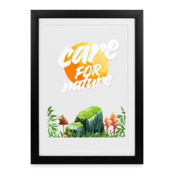 Care for Nature Sunlit Scene - Framed poster (27 × 37 cm) - black - Front
