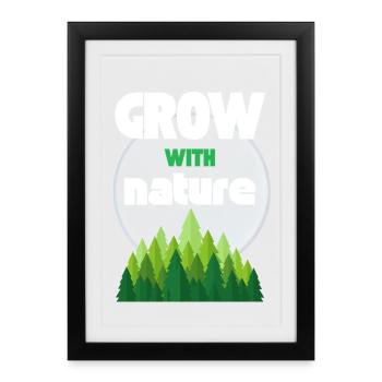 Grandir avec la nature - Affiche encadrée (27 × 37 cm) - noir - Devant