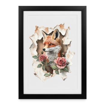 Fox Vintage - Framed poster (27 × 37 cm) - black - Front