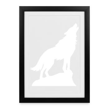Icône Loup Animal - Affiche encadrée (27 × 37 cm) - noir - Devant