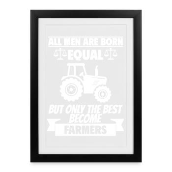 All men are born equal farmer - Framed poster (27 × 37 cm) - black - Front