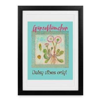 Daisy Vibes - Framed poster (27 × 37 cm) - black - Front
