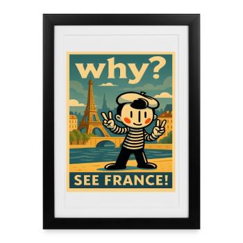 Pourquoi ? Voir l’affiche France - Affiche encadrée (27 × 37 cm) - noir - Devant