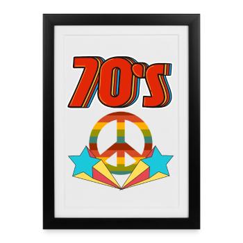 Arc en paix rétro des années 70 - Affiche encadrée (27 × 37 cm) - noir - Devant