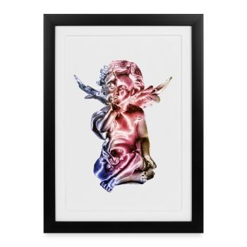 Angel Sculpture Gradient - Framed poster (27 × 37 cm) - black - Front