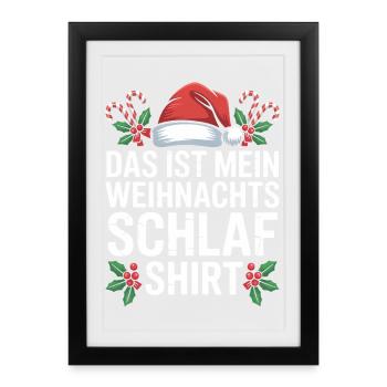 Christmas Sleep Shirt This Is Mine - Framed poster (27 × 37 cm) - black - Front
