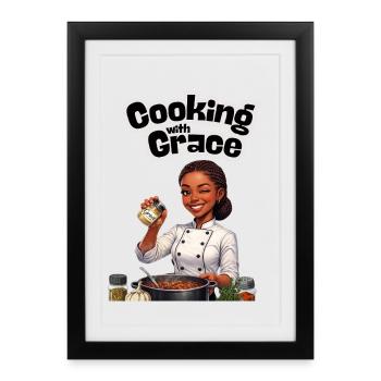 Cuisiner avec grâce - Affiche encadrée (27 × 37 cm) - noir - Devant