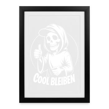 Pouce levé avec capuche squelette - Affiche encadrée (27 × 37 cm) - noir - Devant