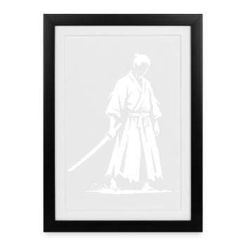 Sad Ronin Samurai Warrior - Framed poster (27 × 37 cm) - black - Front