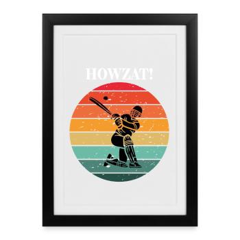 Cricket Batsman at Sunset - Framed poster (27 × 37 cm) - black - Front