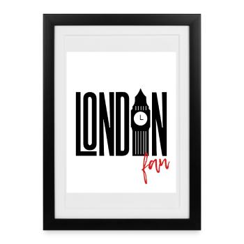 London Fan - Framed poster (27 × 37 cm) - black - Front