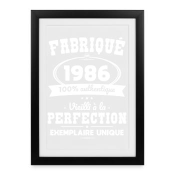 Made in 1986 – Aged to perfection - Framed poster (27 × 37 cm) - black - Front