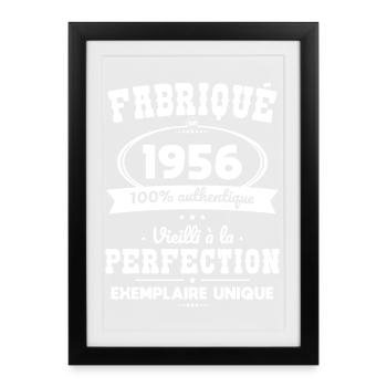 Made in 1956 – Aged to perfection - Framed poster (27 × 37 cm) - black - Front