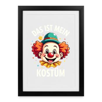 Déguisement de clown de carnaval Carnaval Carnaval - Affiche encadrée (27 × 37 cm) - noir - Devant
