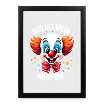 Déguisement de clown de carnaval Carnaval Carnaval - Affiche encadrée (27 × 37 cm) - noir - Devant