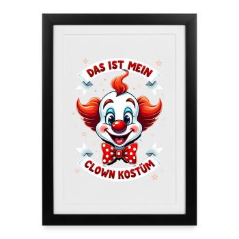 Déguisement de clown de carnaval Carnaval Carnaval - Affiche encadrée (27 × 37 cm) - noir - Devant