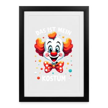 Déguisement de clown de carnaval Carnaval Carnaval - Affiche encadrée (27 × 37 cm) - noir - Devant