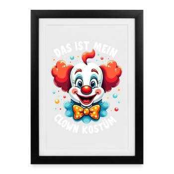 Déguisement de clown de carnaval Carnaval Carnaval - Affiche encadrée (27 × 37 cm) - noir - Devant