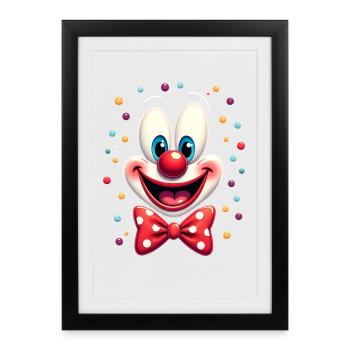 Déguisement de clown de carnaval Carnaval Carnaval - Affiche encadrée (27 × 37 cm) - noir - Devant