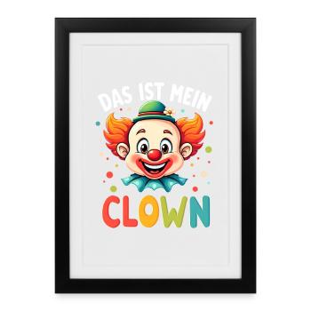 Déguisement de clown de carnaval Carnaval Carnaval - Affiche encadrée (27 × 37 cm) - noir - Devant