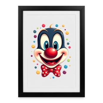 Déguisement de clown de carnaval Carnaval Carnaval - Affiche encadrée (27 × 37 cm) - noir - Devant