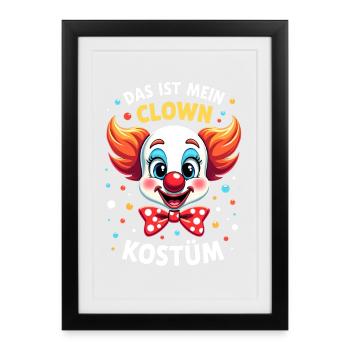 Déguisement de clown de carnaval Carnaval Carnaval - Affiche encadrée (27 × 37 cm) - noir - Devant