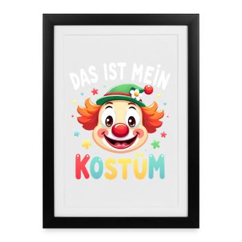 Déguisement de clown de carnaval Carnaval Carnaval - Affiche encadrée (27 × 37 cm) - noir - Devant