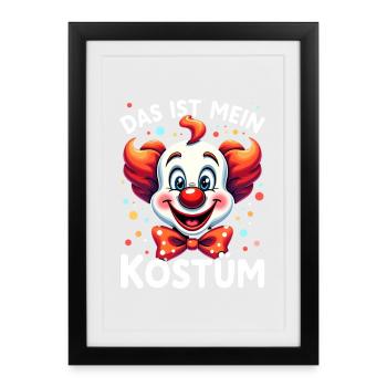 Déguisement de clown de carnaval Carnaval Carnaval - Affiche encadrée (27 × 37 cm) - noir - Devant