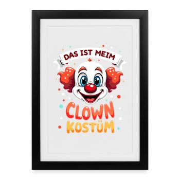 Déguisement de clown de carnaval Carnaval Carnaval - Affiche encadrée (27 × 37 cm) - noir - Devant