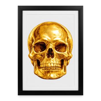 Crâne d’Or Gothique de luxe - Affiche encadrée (27 × 37 cm) - noir - Devant