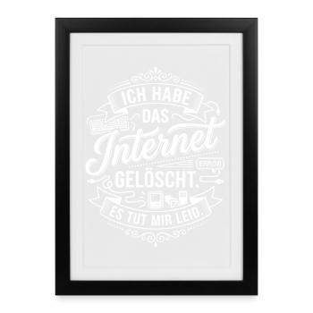 Typographie des motifs supprimés sur Internet - Affiche encadrée (27 × 37 cm) - noir - Devant