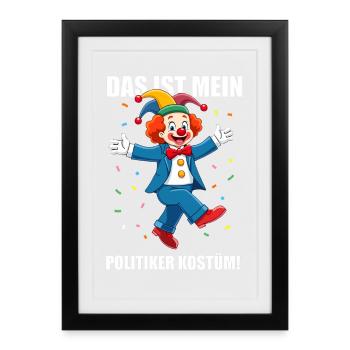 Carnaval costumé Politicien Carnaval - Affiche encadrée (27 × 37 cm) - noir - Devant