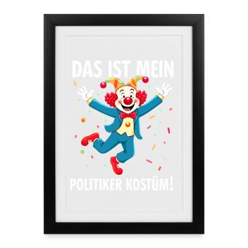 Carnaval costumé Politicien Carnaval - Affiche encadrée (27 × 37 cm) - noir - Devant