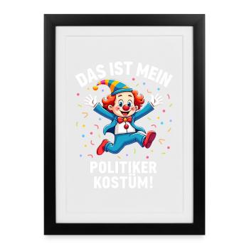 Carnival Costume Politician Carnival Carnival - Framed poster (27 × 37 cm) - black - Front