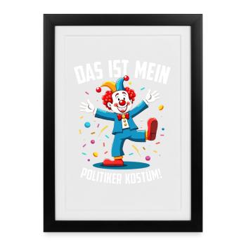 Carnaval costumé Politicien Carnaval - Affiche encadrée (27 × 37 cm) - noir - Devant