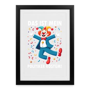 Carnaval costumé Politicien Carnaval - Affiche encadrée (27 × 37 cm) - noir - Devant
