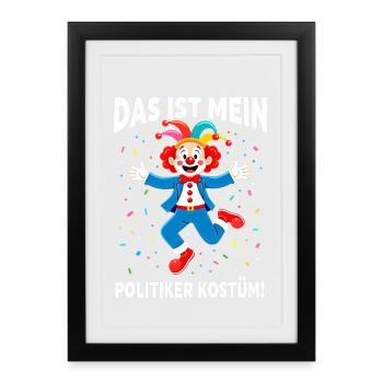 Carnaval costumé Politicien Carnaval - Affiche encadrée (27 × 37 cm) - noir - Devant