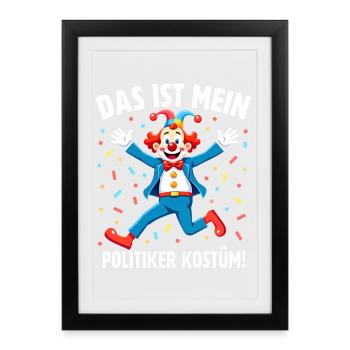 Carnaval costumé Politicien Carnaval - Affiche encadrée (27 × 37 cm) - noir - Devant