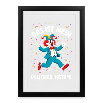 Carnaval costumé Politicien Carnaval - Affiche encadrée (27 × 37 cm) - noir - Devant