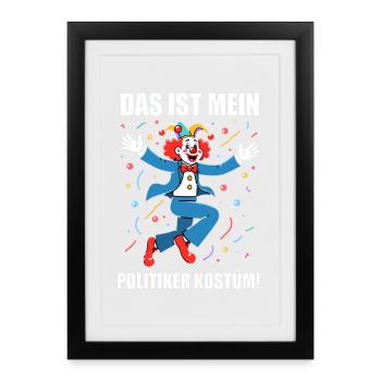Carnaval costumé Politicien Carnaval - Affiche encadrée (27 × 37 cm) - noir - Devant