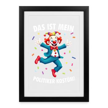 Carnival Costume Politician Carnival Carnival - Framed poster (27 × 37 cm) - black - Front