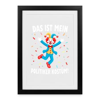 Carnaval costumé Politicien Carnaval - Affiche encadrée (27 × 37 cm) - noir - Devant