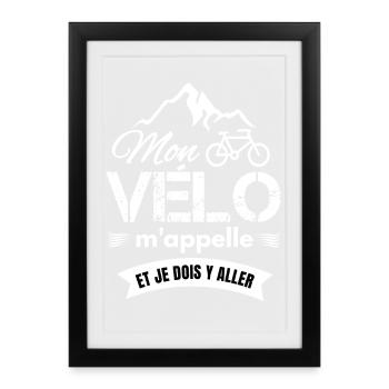 Mon Vélo m'appelle  - Affiche encadrée (27 × 37 cm) - noir - Devant