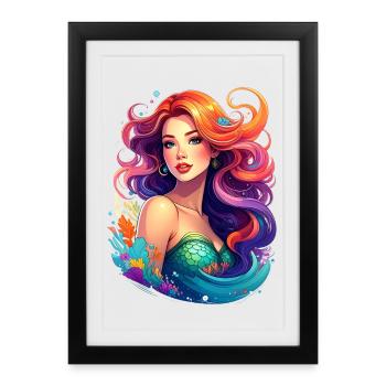 Sirène sexy - Affiche encadrée (27 × 37 cm) - noir - Devant