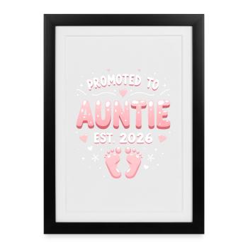 Aunt 2026 Aunt 2026 Promoted to Aunt 2026 - Framed poster (27 × 37 cm) - black - Front