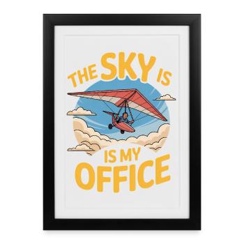 Deltaplane, deltaplane, amateurs de sports aériens - Affiche encadrée (27 × 37 cm) - noir - Devant