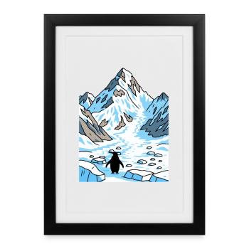 Sentier du glacier Penguin - Affiche encadrée (27 × 37 cm) - noir - Devant