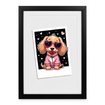 Dackel teckel teckel tekel - Affiche encadrée (27 × 37 cm) - noir - Devant